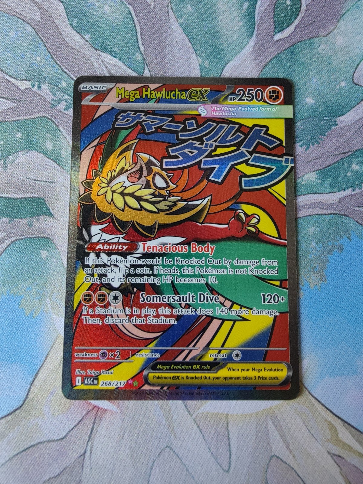 Pokemon ascended heroes mega Hawlucha ex full art 268/217, Ophalen of Verzenden, Nieuw, Losse kaart, Foil