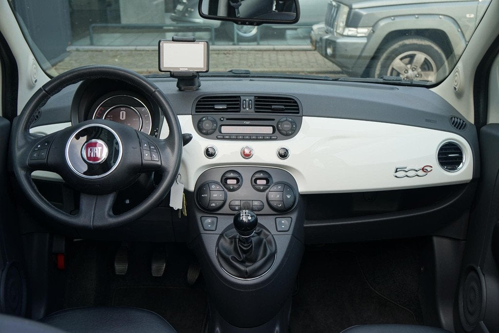 Fiat 500 C 0.9 TwinAir Turbo Cult + XENON / LEDER / PARKEER, Auto's, Euro 5, Cabriolet, Wit, Bedrijf