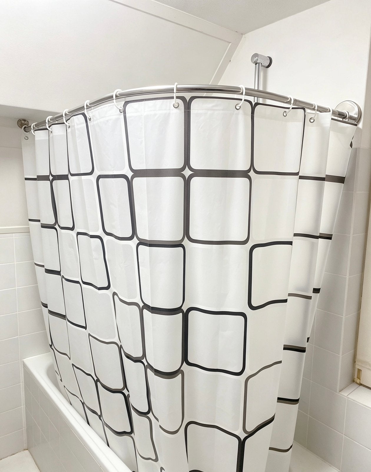 Boogvormige douchegordijnstang set 80-100cm, nieuwongebruikt, Ophalen of Verzenden, Nieuw, Douche-accessoire