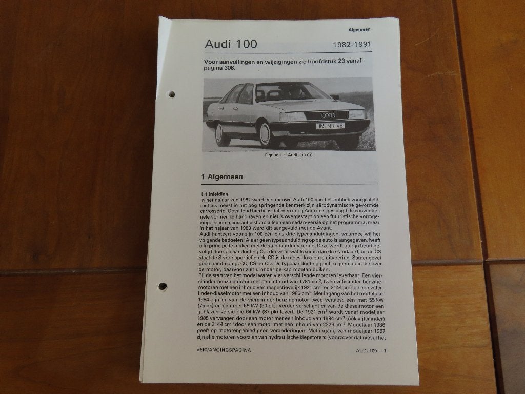 Vraagbaak Audi 100 4- en 5-cil. benzine, 5-cil diesel '82-91, Auto diversen, Handleidingen en Instructieboekjes, Ophalen of Verzenden