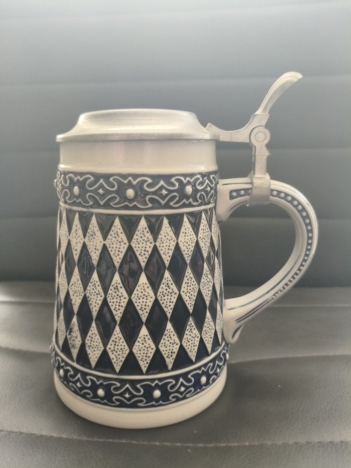 Vintage Gerz Bierpul met Tinnen Deksel, Ophalen of Verzenden