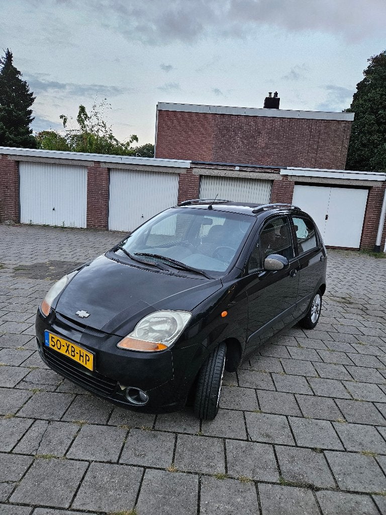 Chevrolet Matiz 1.0 2007 Zwart Alle extras!!! Nieuw APK!!, Auto's, Voorwielaandrijving, Sound system, Stof, 600 kg