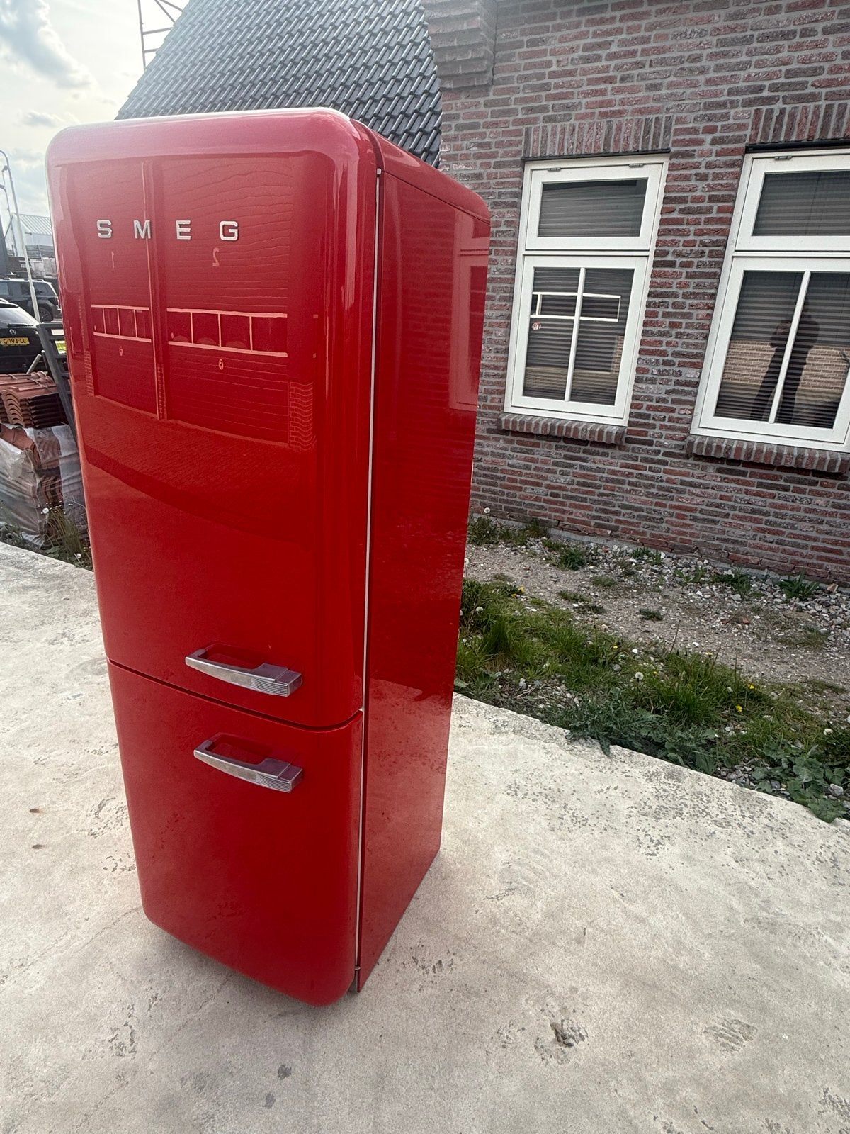 Smeg Koelkast met Vriezer - Rood Retro Design, Witgoed en Apparatuur, Bella, 200 liter of meer, 60 cm of meer, Met aparte vriezer