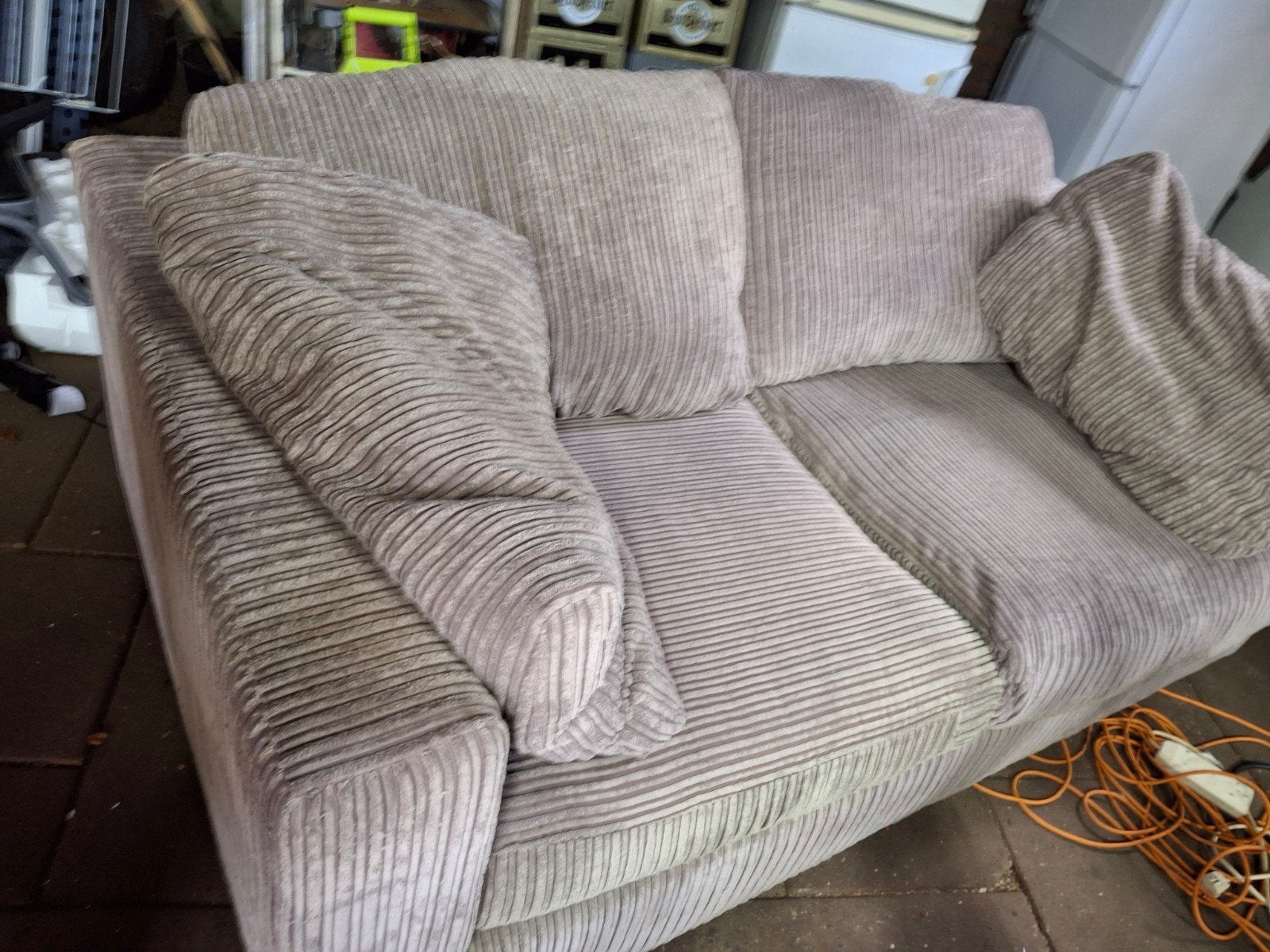 Klein ribstof bankje, Ophalen, Tweepersoons, Minder dan 150 cm