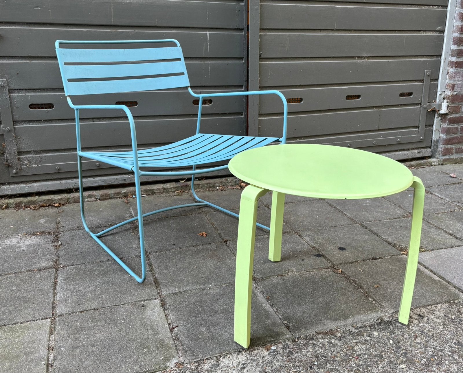 Fermob stoel en bijzettafel, Overige materialen, Gebruikt, Loungeset, Stoel