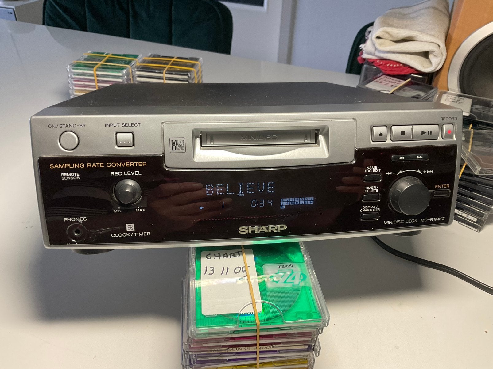 Minidiscspeler  SHARP MD-R1MKII IN PRIMA STAAT, Ophalen of Verzenden