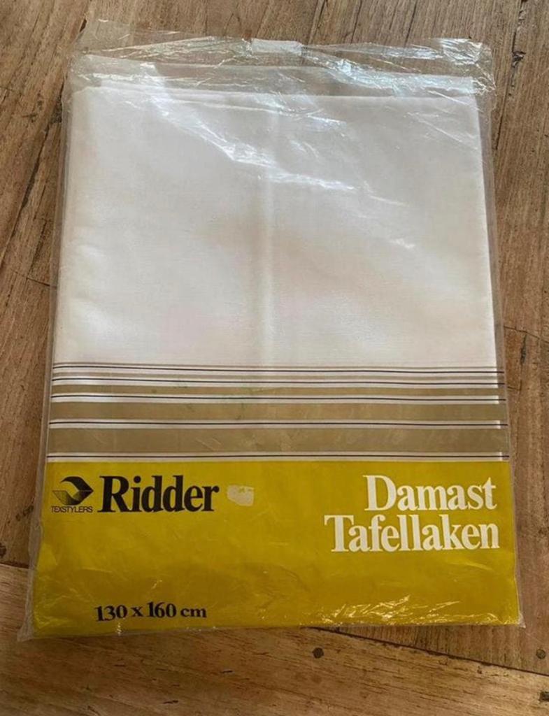 Damast katoenen tafelkleed van De Ridder, Ophalen of Verzenden, Nieuw, Wit, Tafelkleed of Tafelzeil