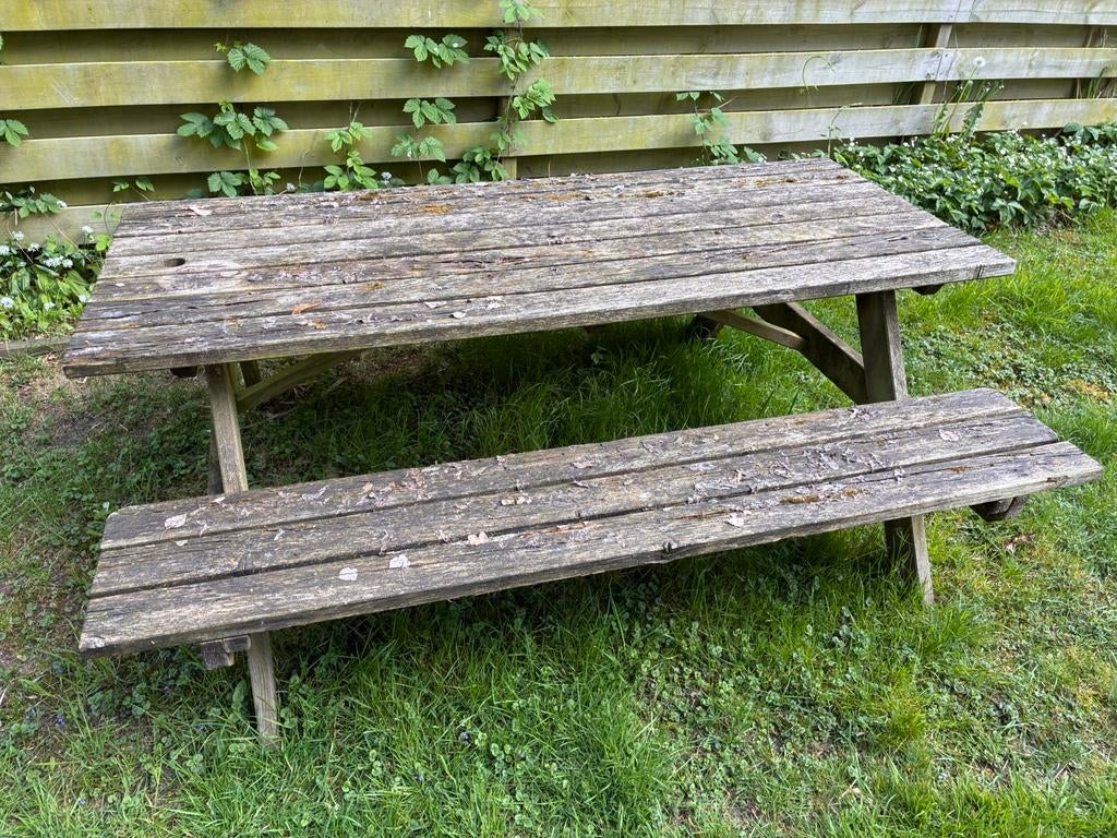 Picknicktafel/Brandhout, Ophalen, Gebruikt, Rechthoekig, Hout