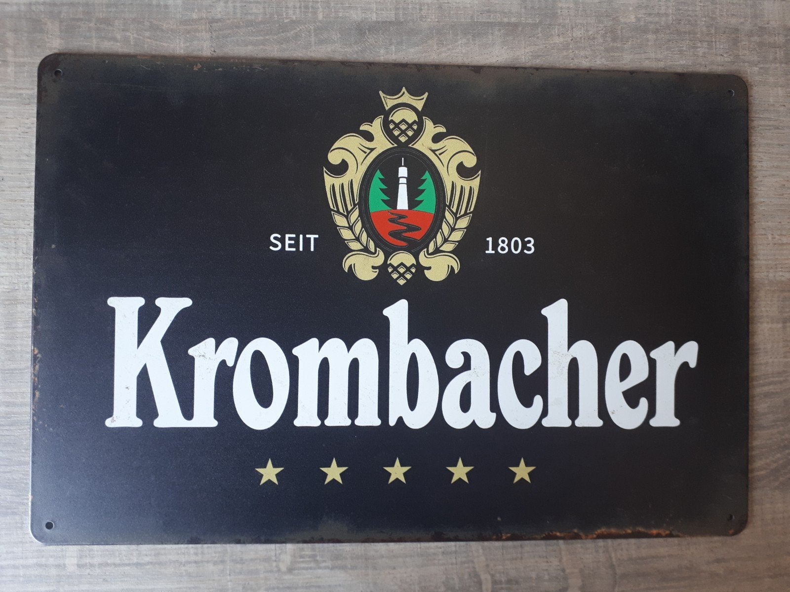 Krombacher 20x30 cm Metalen Reclamebord, Verzamelen, Biermerken, Ophalen of Verzenden, Nieuw, Reclamebord, Plaat of Schild, Overige merken