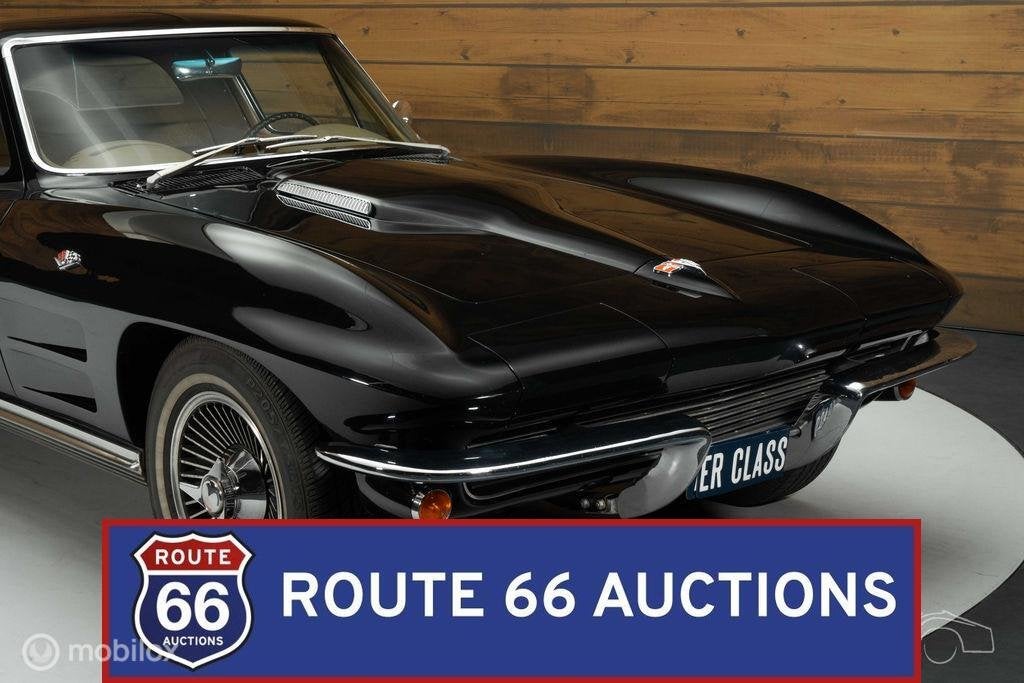 Chevrolet Corvette C2 Coupe | 1964 | Route 66 Auctions, Auto's, Overige carrosserieën, Chevrolet, Zwart, Bedrijf