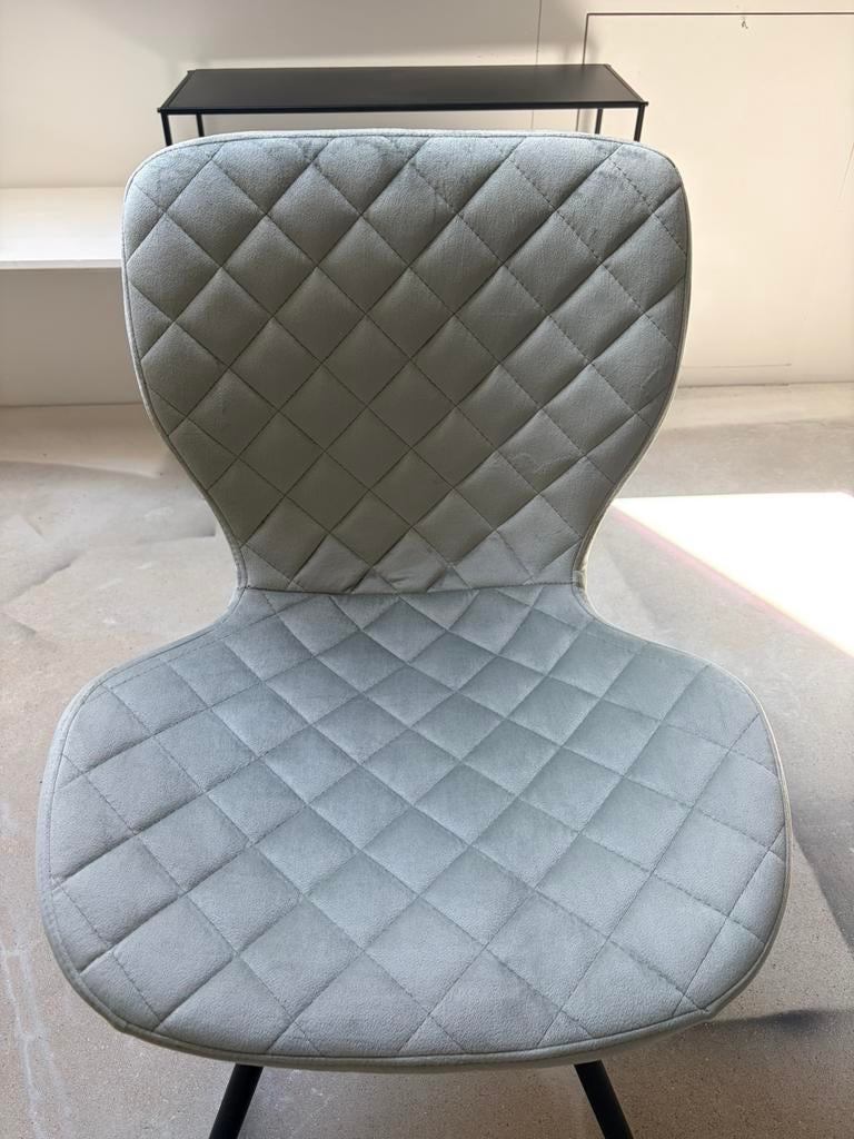 4 licht groene eetkamerstoelen met stof - Kwantum, Ophalen, Gebruikt, Overige kleuren, Stof