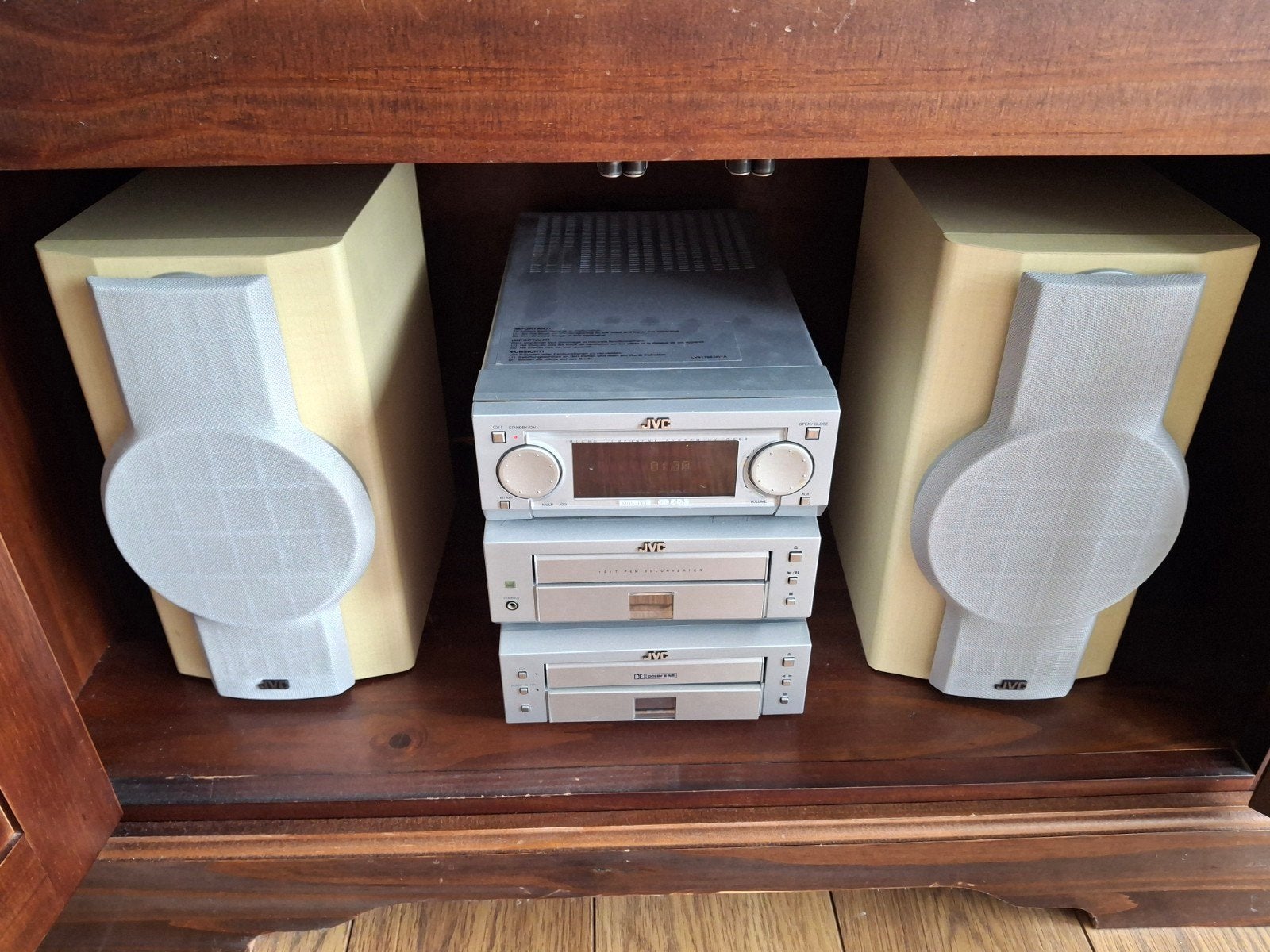 JVC Stereotoren met boxen en antenne, Gebruikt, JVC, Tuner of Radio, Losse componenten