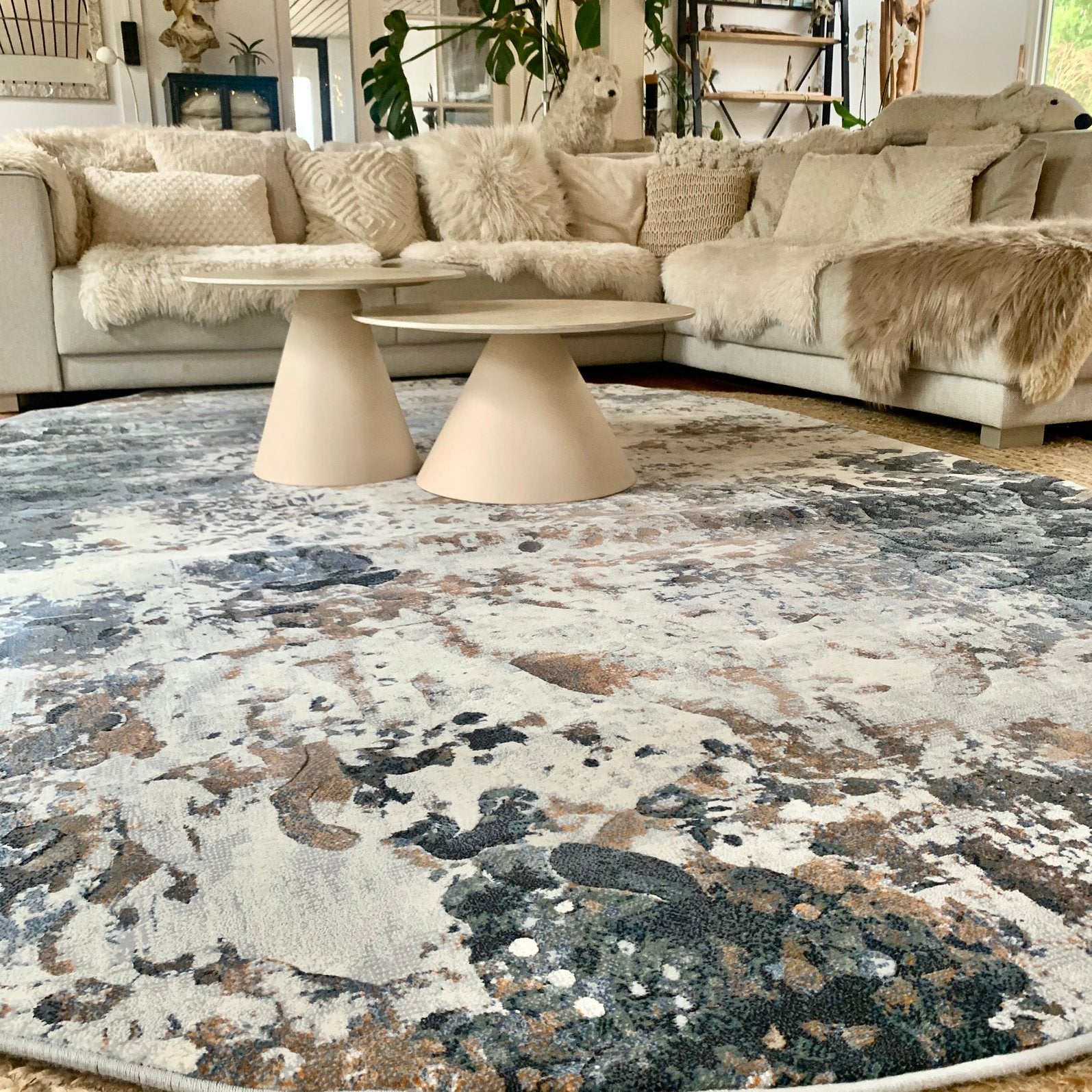Aubergine chic  - royale vloerkleed - fotostudio, Ophalen, 150 tot 200 cm, Rond, Zo goed als nieuw