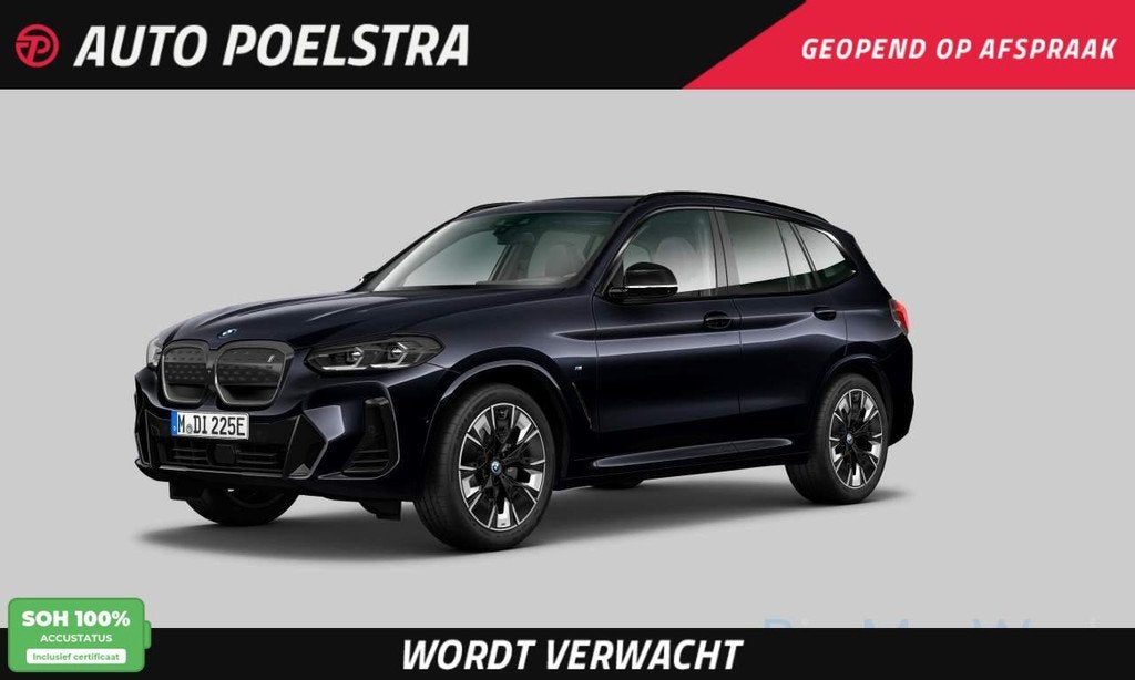 BMW iX3 High Executive 80 kWh M Sport | SOH 100% | Panoramad, Auto's, BMW, Automaat, Achterwielaandrijving, Gebruikt, Zwart