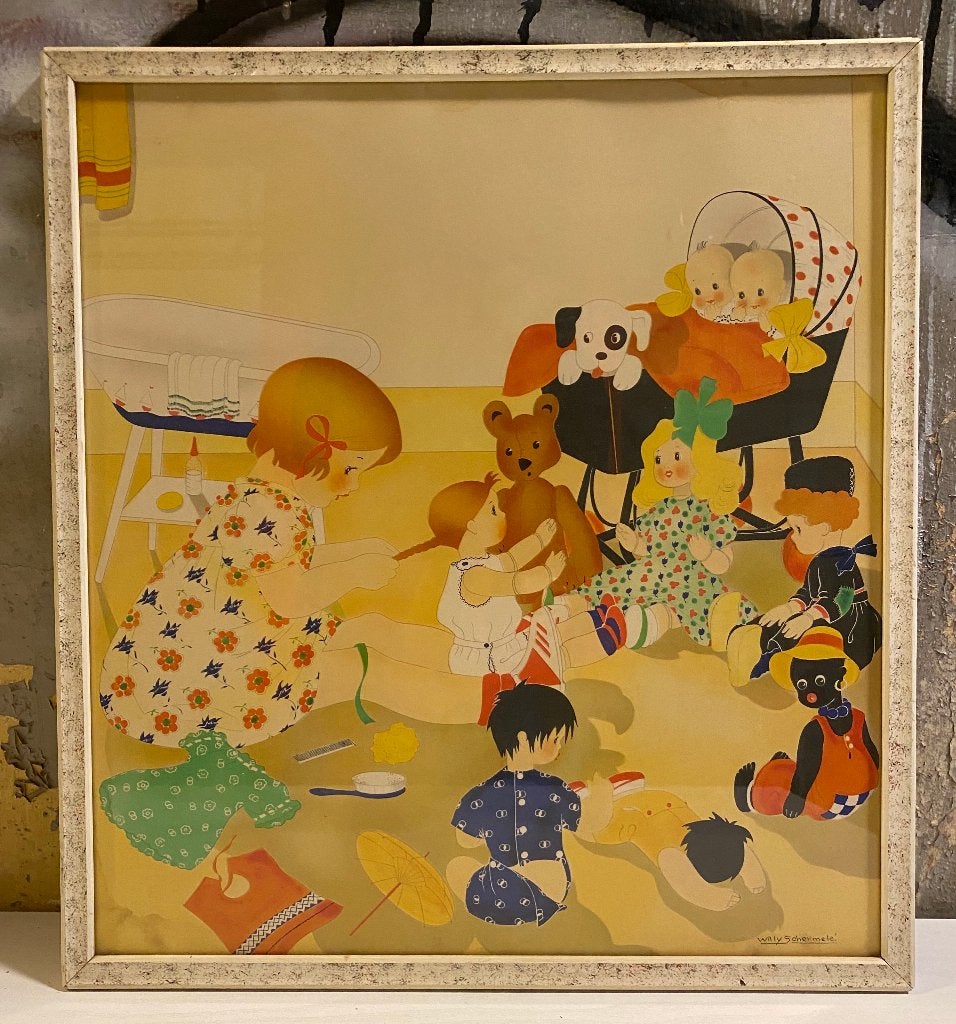 Prent/litho Willy Schermelé (1904-1995), Antiek en Kunst, Kunst | Schilderijen | Klassiek, Ophalen, Oud hollands, Print, Overige onderwerpen