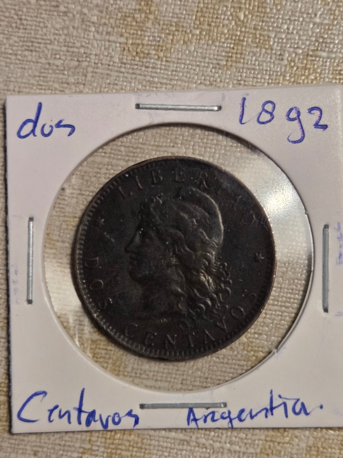 Zeldzame Argentijnse munt 2 Centavos 1892, Ophalen of Verzenden, Zuid-Amerika, Losse munt
