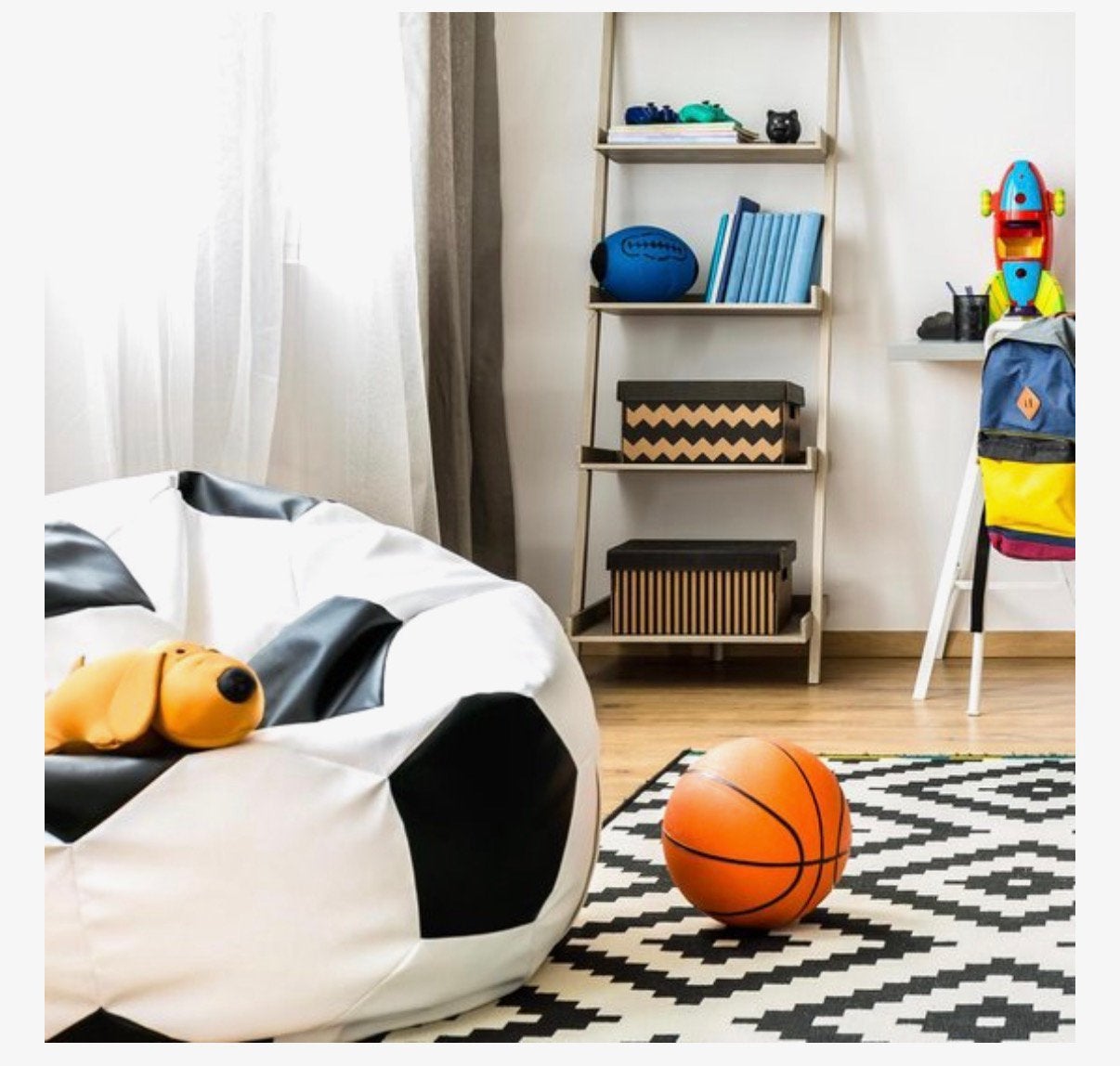 voetbal zitzak XL - 300 liter - set van 2, Huis en Inrichting, Ophalen, Zo goed als nieuw, Wit