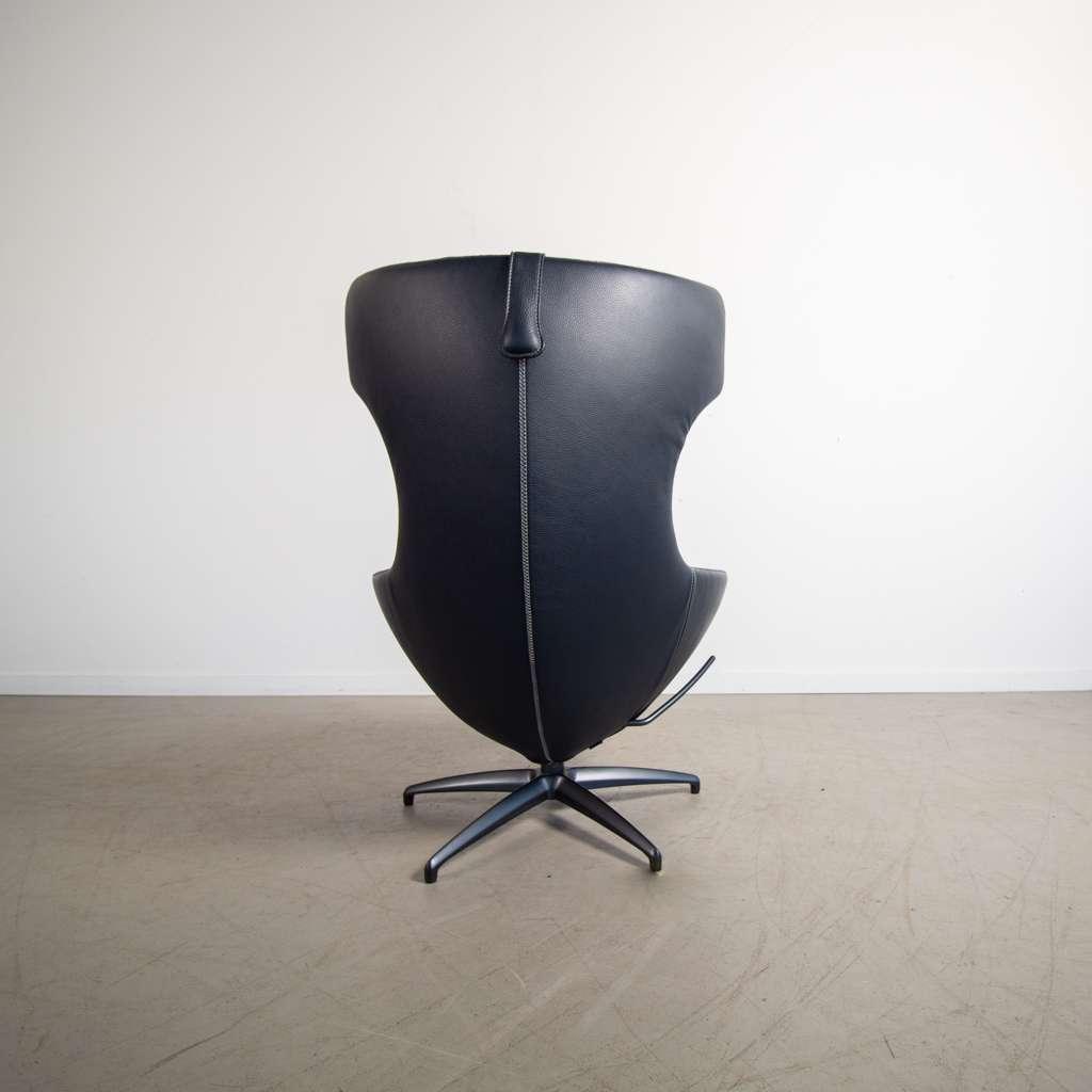 1x Leolux Caruzzo Fauteuil Blauw Leer & Stof, Niet ingevuld, Niet ingevuld, 75 tot 100 cm, Ophalen of Verzenden