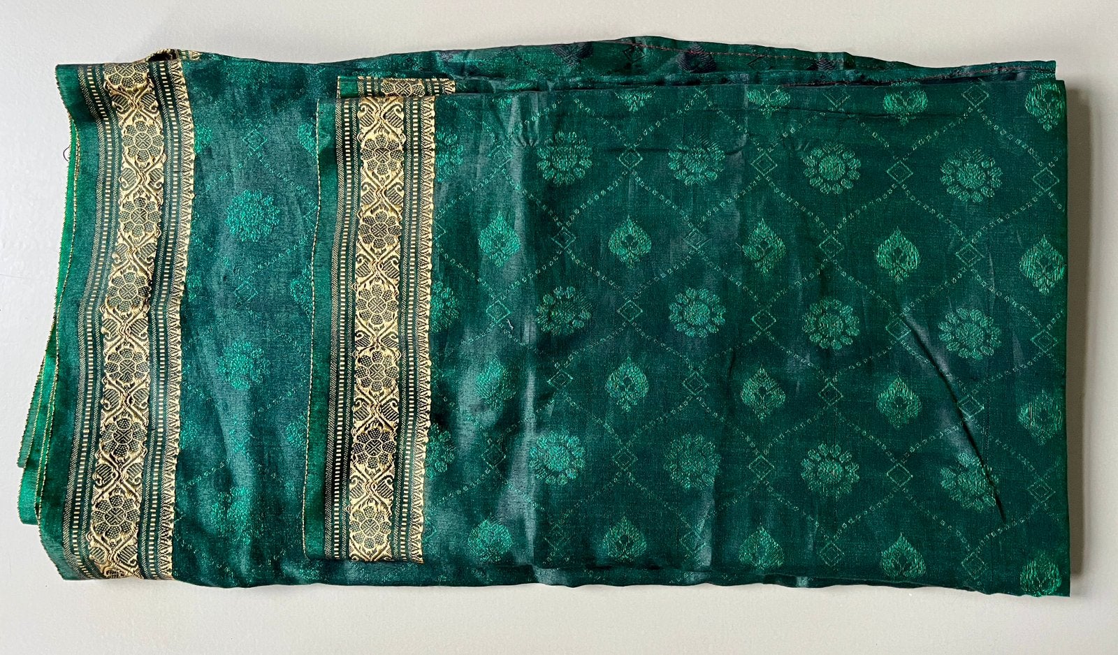 Green and gold sari, Ophalen of Verzenden, Gedragen, Groen, Overige typen