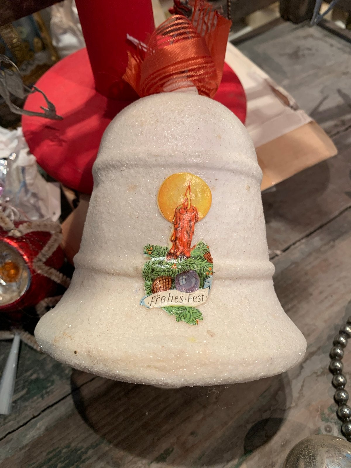 Grote gesuikerde kerst klok met klepel. Watten, T, Ophalen of Verzenden, Zo goed als nieuw, N