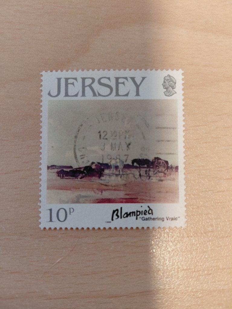 1986 Jersey schilderij kunstenaar Edmund Blampied., Verzenden, Overige landen, Gestempeld