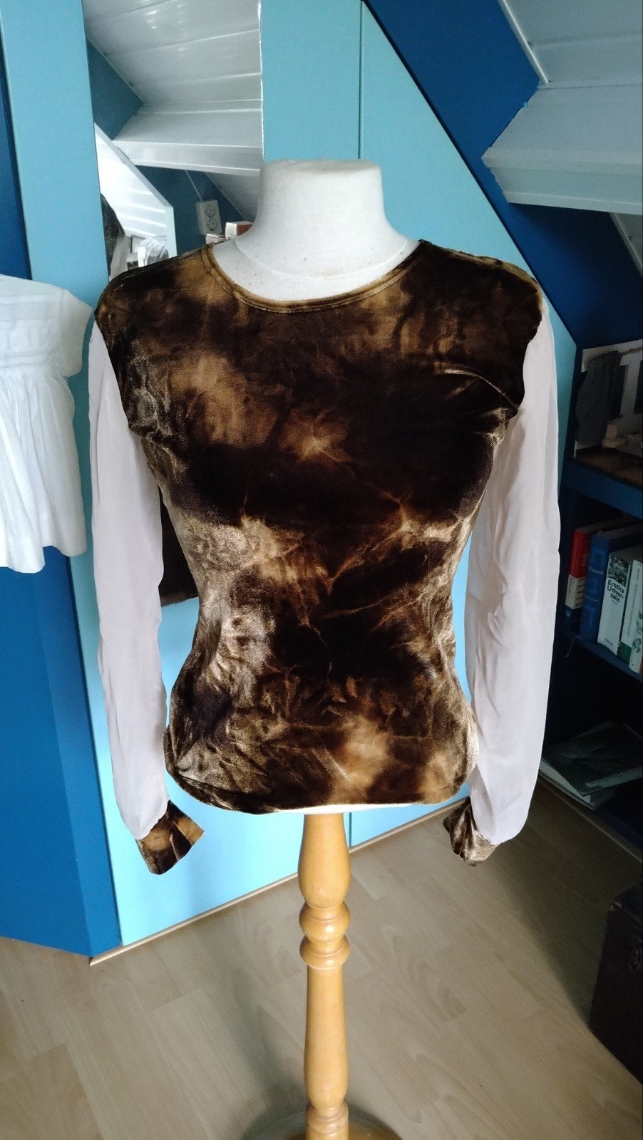 Bruin fluwelen shirt met transparant lange mouwen, Kleding | Dames, Lulu Fl h Paris, Bruin, Ophalen of Verzenden, Zo goed als nieuw