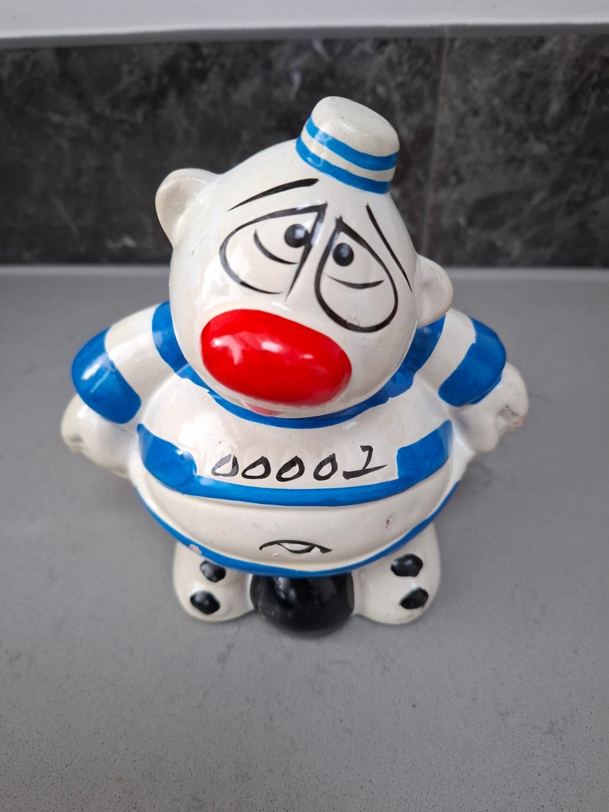 Vintage spaarpot clown/gevangene, Ophalen of Verzenden