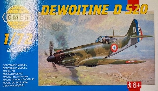 Coelianmodels, Smer 0837, Dewoitine D.520, 1/72, €7,99, Hobby en Vrije tijd, Overige merken, 1:72 tot 1:144, Nieuw, Ophalen of Verzenden