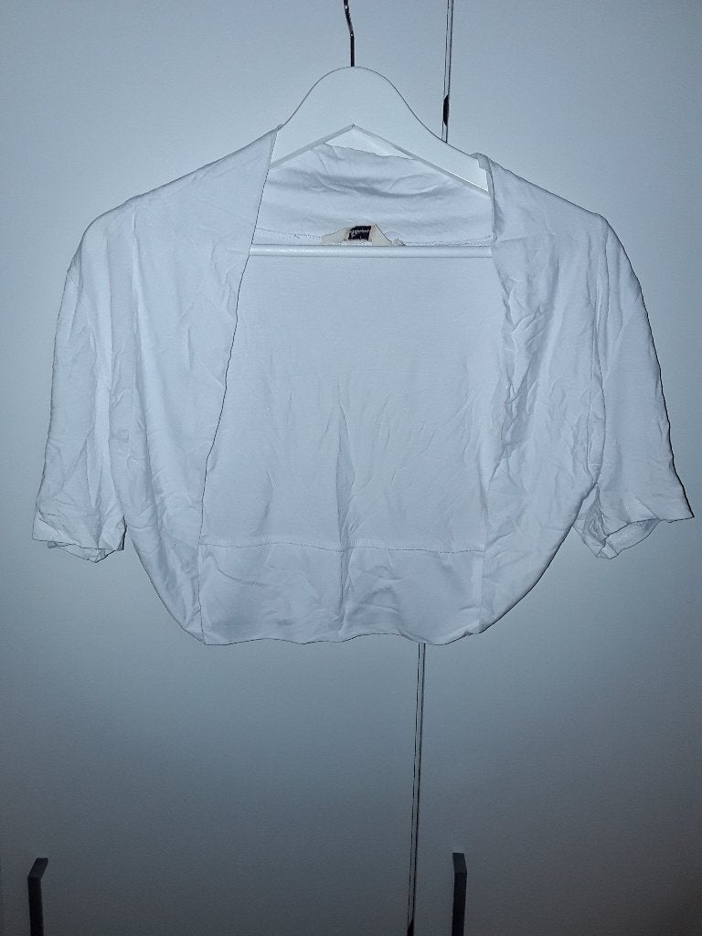 Miss Etam Wit Kort Vestje Met Korte Mouwen Maat XL, Wit, Maat 46/48 (XL) of groter, Ophalen of Verzenden, Zo goed als nieuw