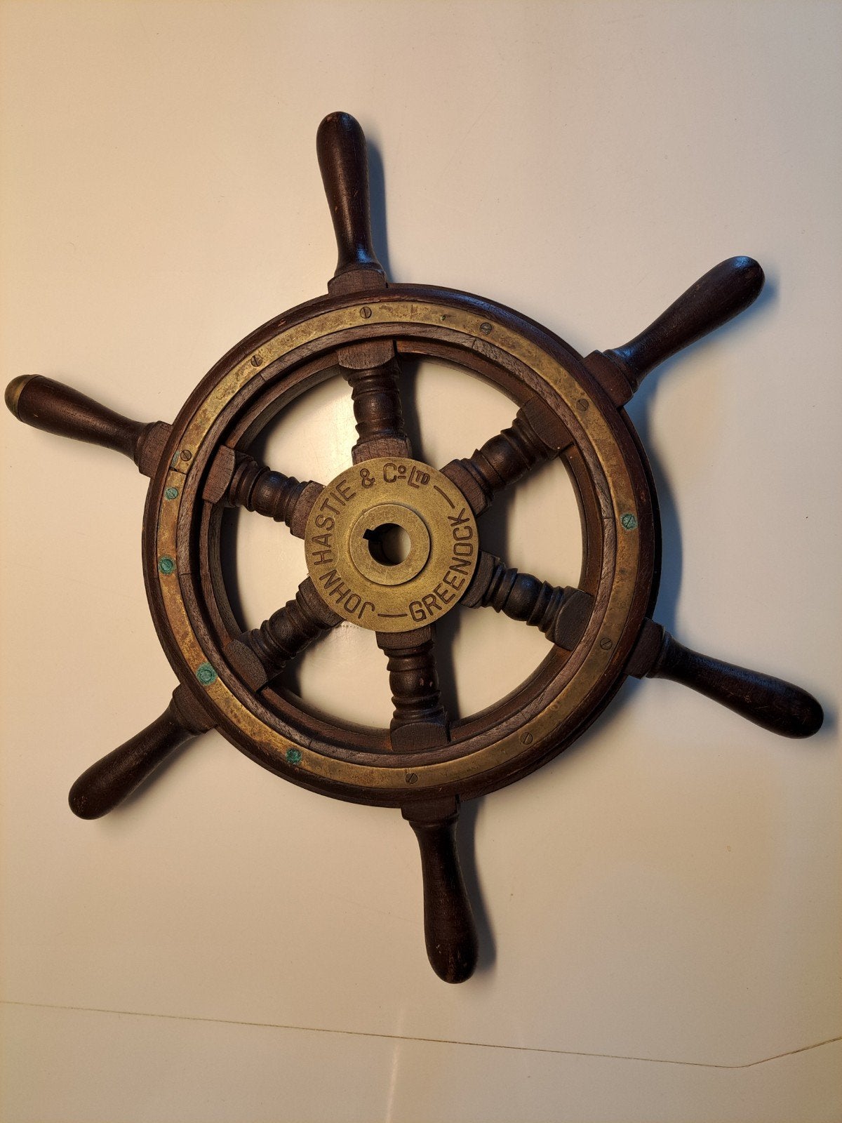 John Hastie & Co. antieke houten scheepsstuurwiel, Antiek en Kunst, Ophalen