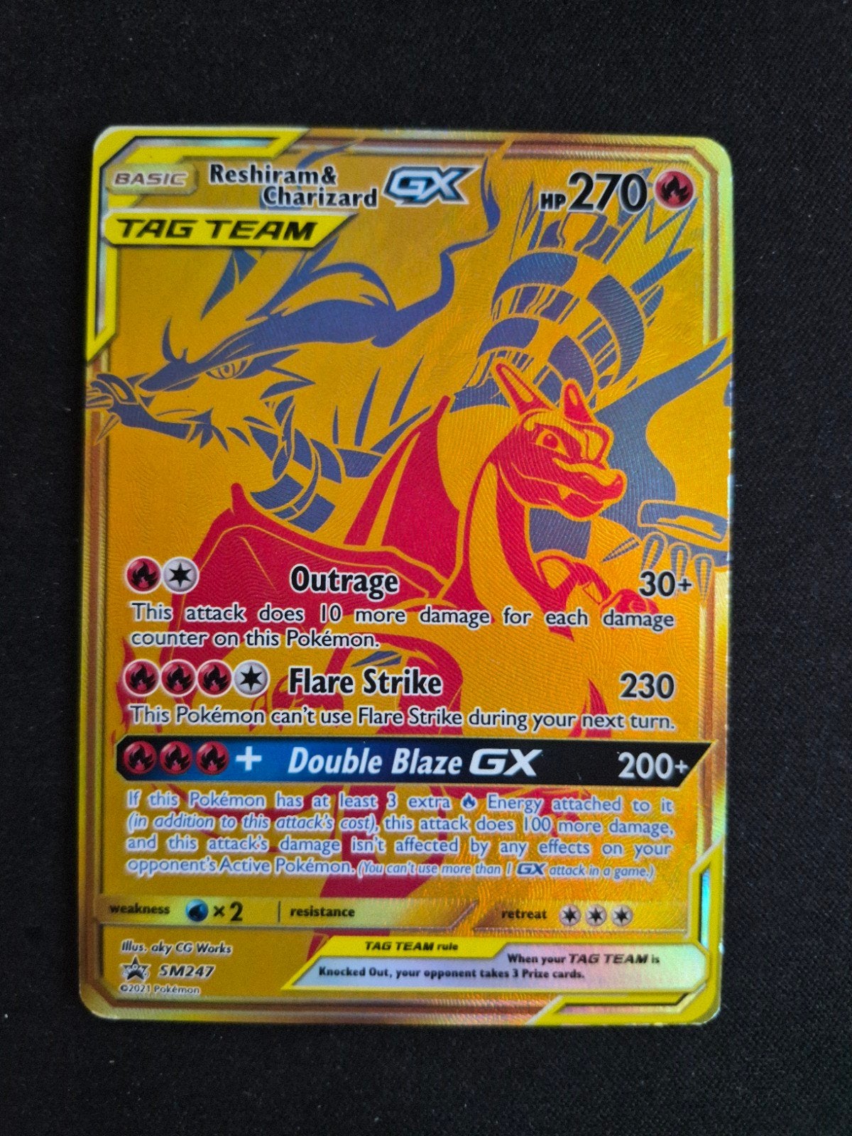 Pokemon Reshiram & Charizard GX, Hobby en Vrije tijd, Ophalen of Verzenden, Losse kaart, Foil