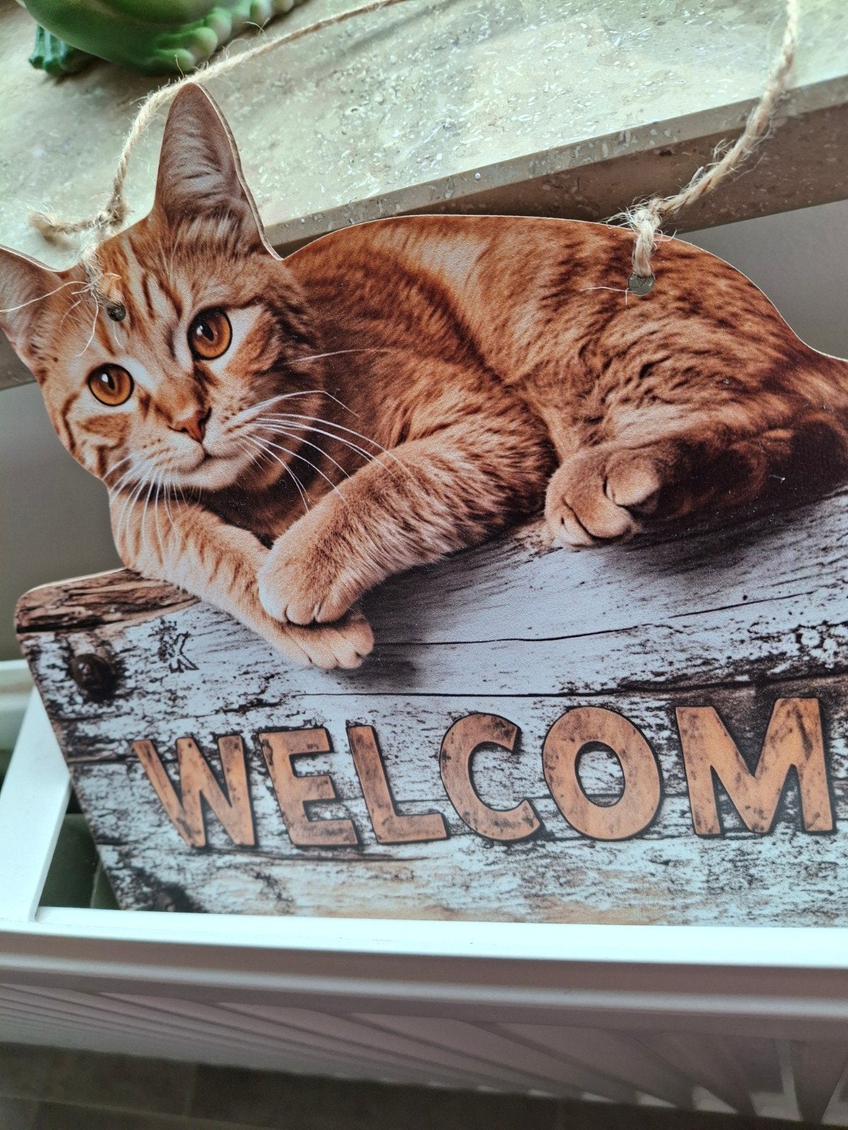 Welkomstborden Kerstkat en Oranje Kat, Huis en Inrichting, Hout, Meerkleurig, Overige stijlen, Ophalen of Verzenden