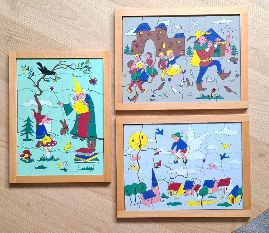 Vintage puzzels van 'leisteen', Ophalen of Verzenden, 10 tot 50 stukjes, Gebruikt