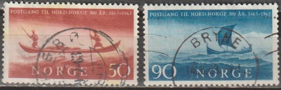 1934. Noorwegen 495/96 gest. Boten, Ophalen of Verzenden, Noorwegen, Gestempeld