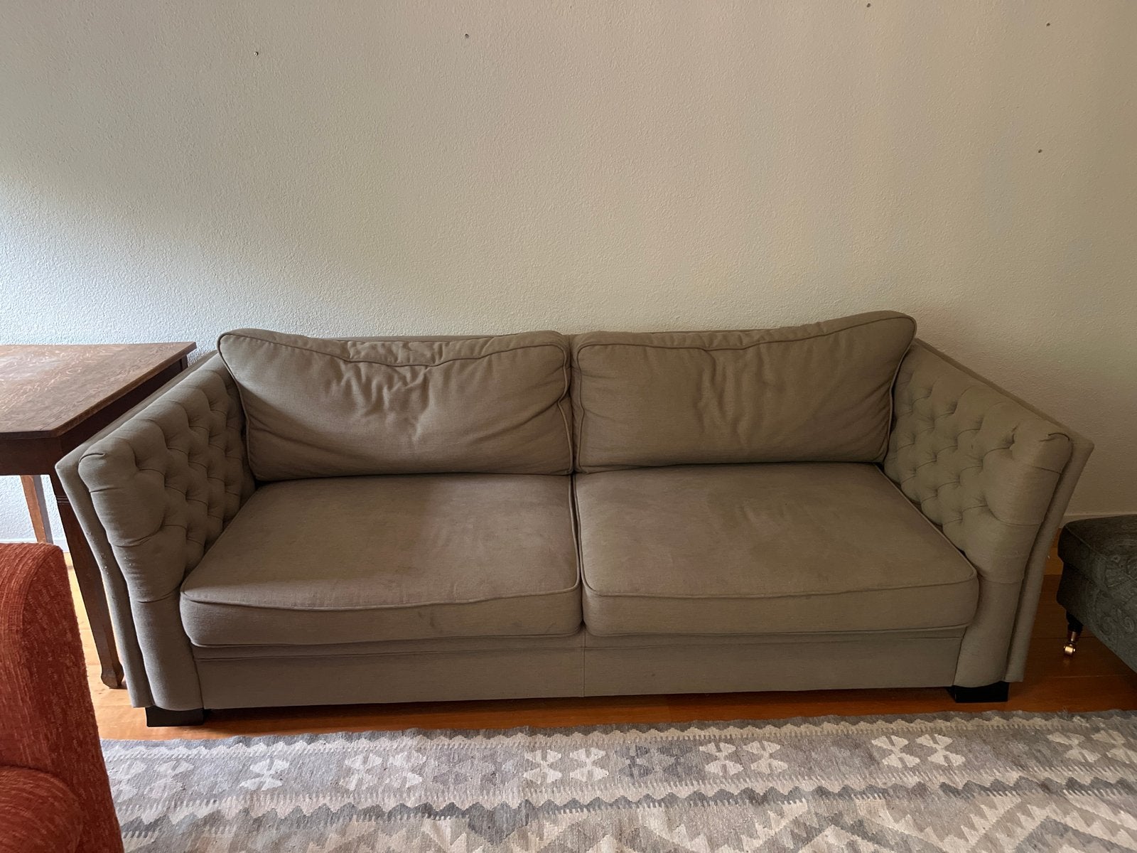 Gratis ophalen  bank, Huis en Inrichting, Ophalen, Gebruikt, Tweepersoons, 75 tot 100 cm