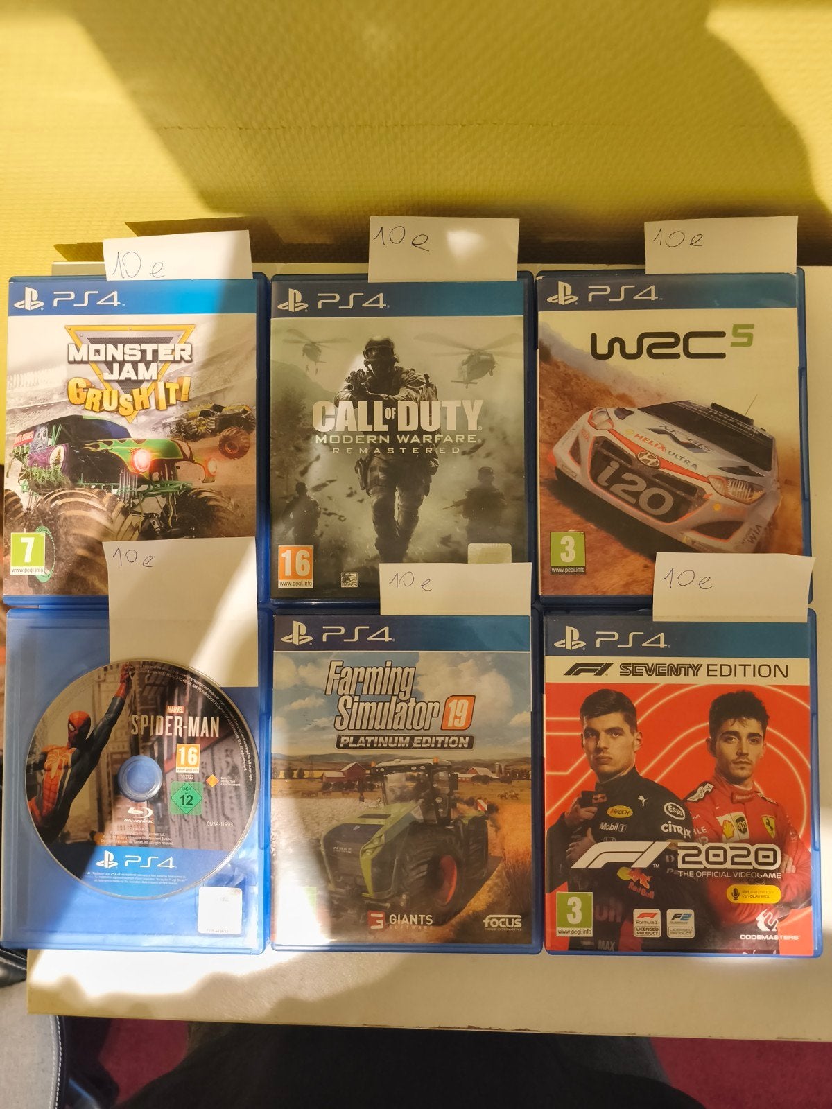 Mooie PS4 Games - €10 per stuk (Call of Duty, Spider-Man, F1, Gebruikt, Overige genres, 1 speler, Ophalen of Verzenden