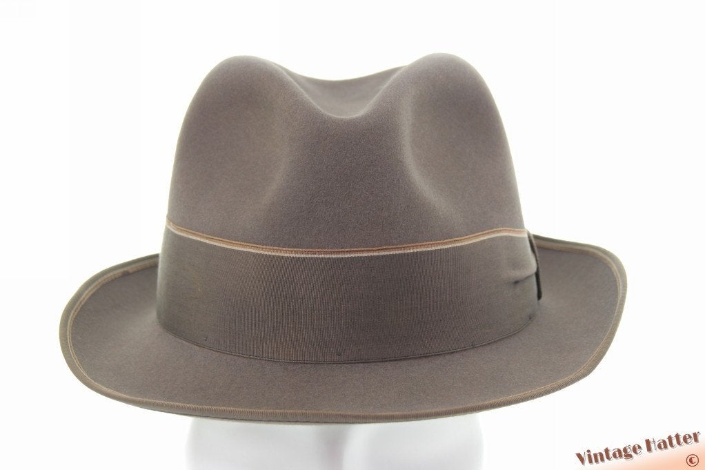 Vintage Gleufhoed Mayser grijs zacht kwaliteitsvilt 57, Ophalen of Verzenden, Hoed, Mayser, 57 cm (M, 7⅛ inch) of minder