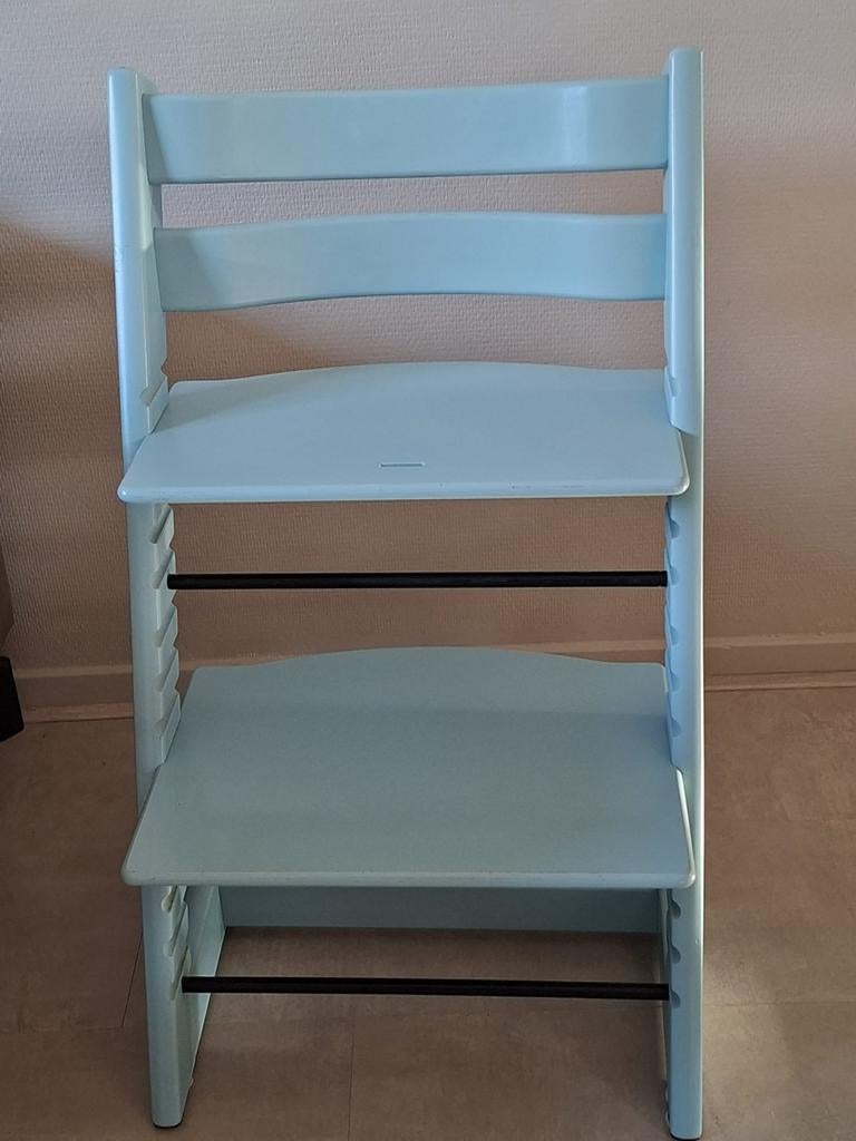 Stokke tripp trapp aqua blue nieuwste model, Ophalen, Zo goed als nieuw, Meegroeistoel