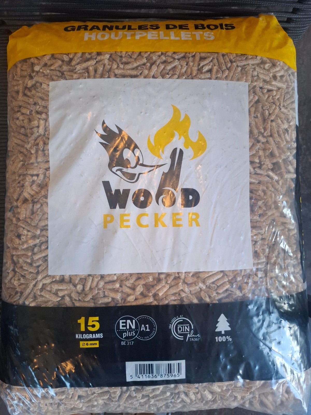 Woodpecker pelletkorrels - Volle pallet (70 zakken), Tuin en Terras, Haardhout, Ophalen of Verzenden