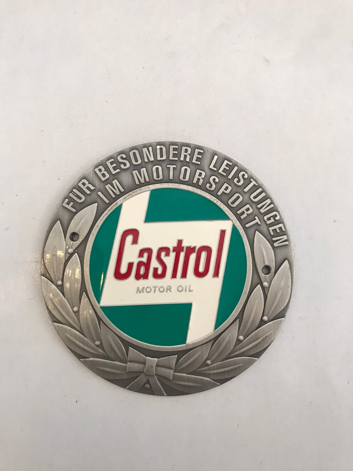 Castrol emaille auto badge, Auto diversen, Ophalen of Verzenden, Zo goed als nieuw