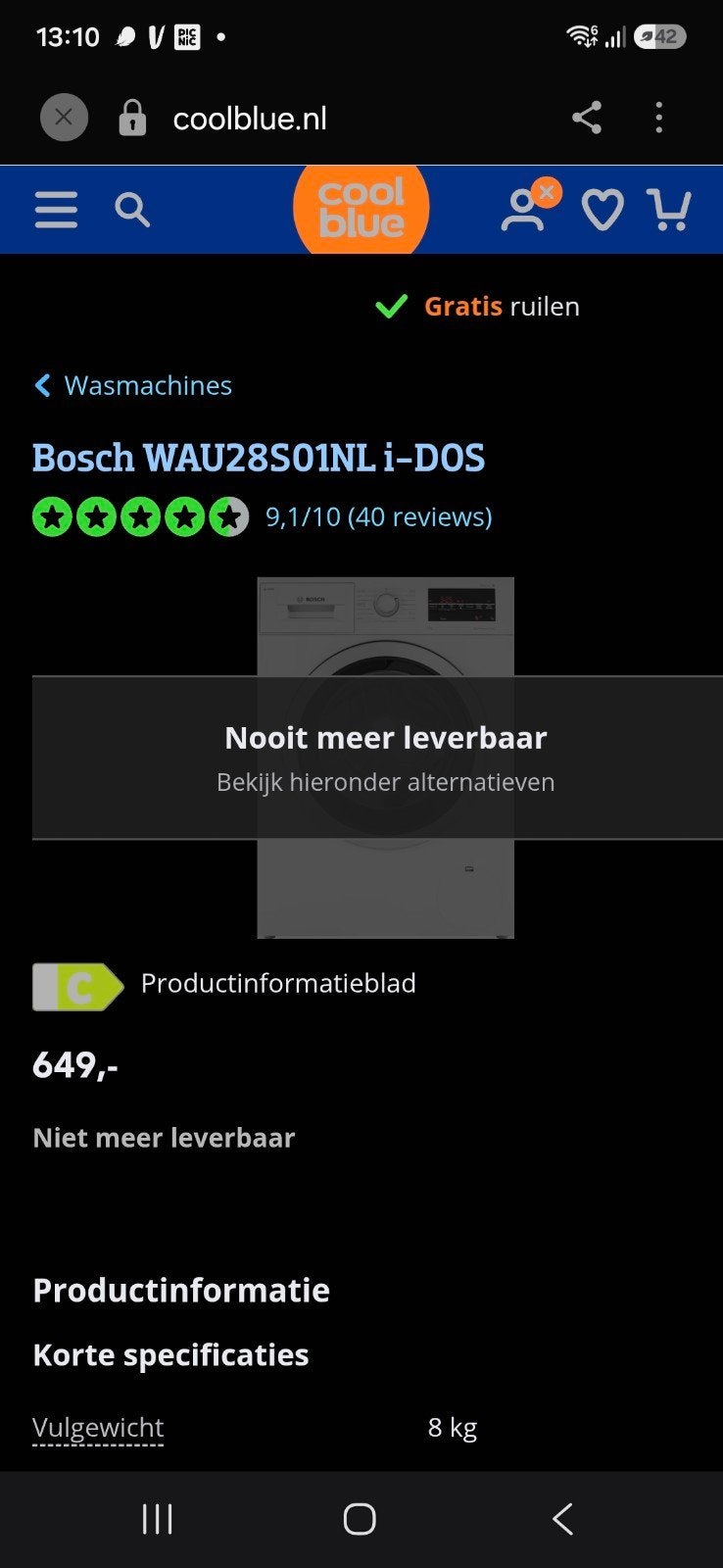 Bosch WAU28S01NL Serie | 6 i-DOS Wasmachine 8kg