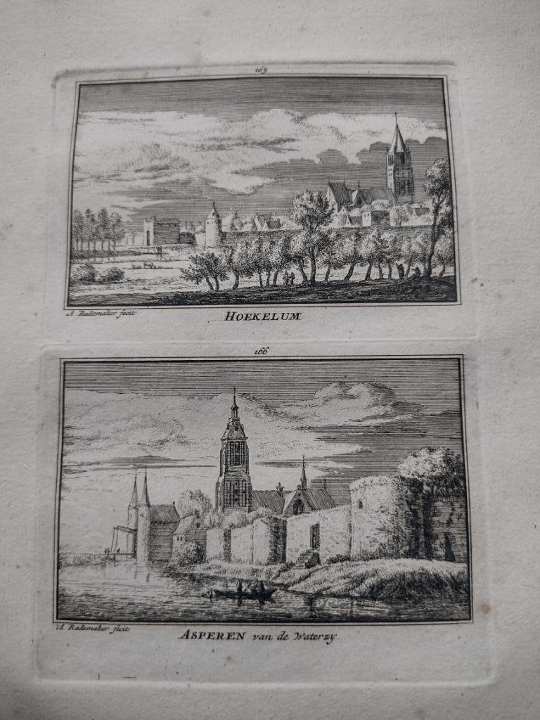 165 166 Heukelom en Asperen Kopergravure 18e Eeuw dl 3, Antiek en Kunst, Ophalen of Verzenden