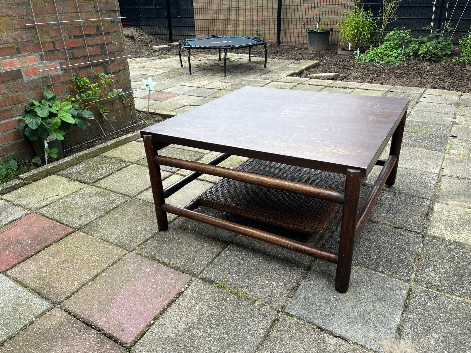 Gebruikte rotan salontafel, Ophalen, Gebruikt, 50 tot 100 cm, Vierkant