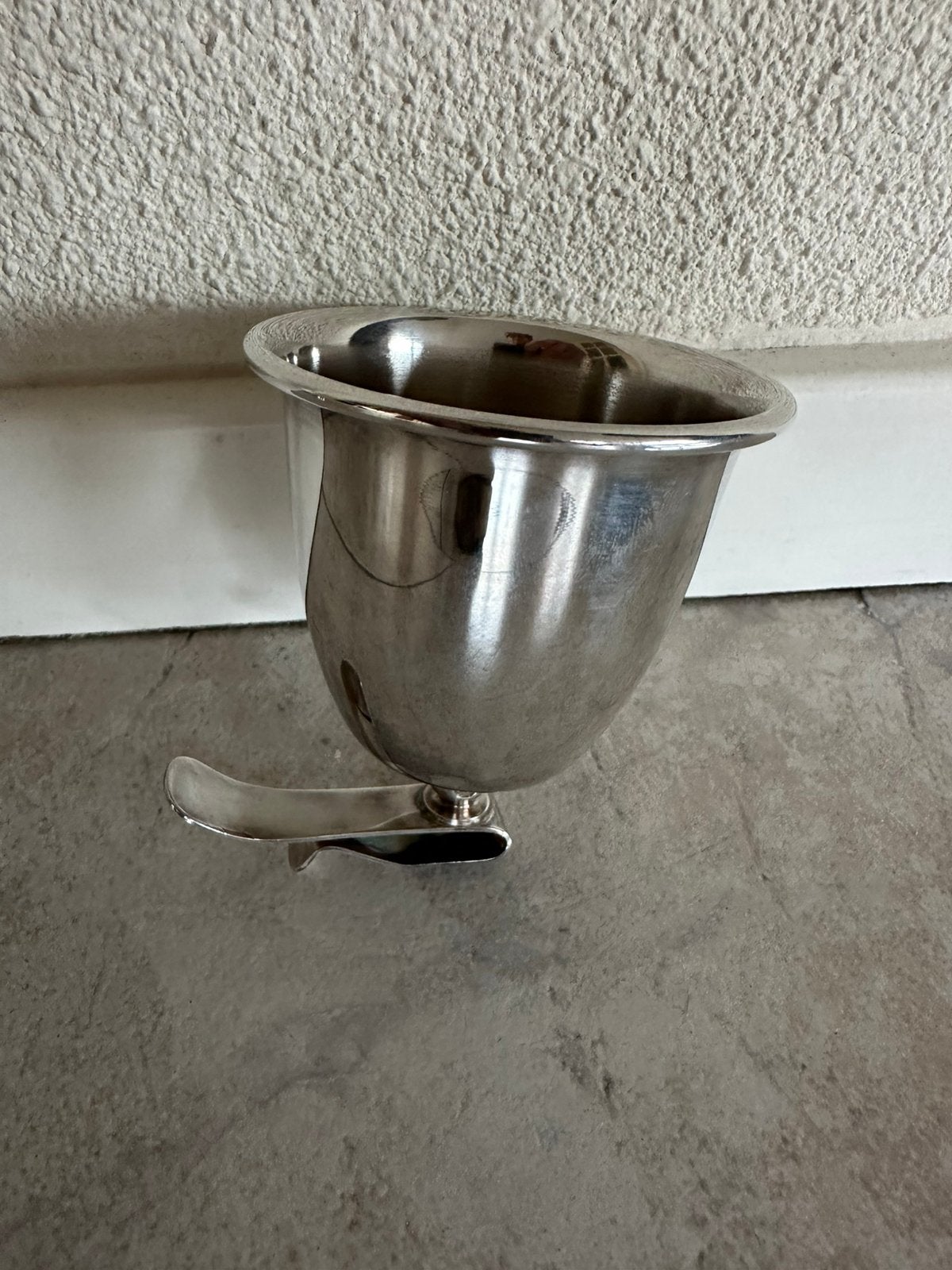 Lepelvaasje klemvaasje bordvaasje verzilverd Diam 6.5 x H7.5, Ophalen of Verzenden, Zo goed als nieuw