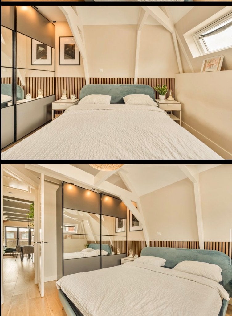 Mooi bedframe donkerblauw 160x200, Ophalen, Tweepersoons, Zo goed als nieuw, Bedbodem