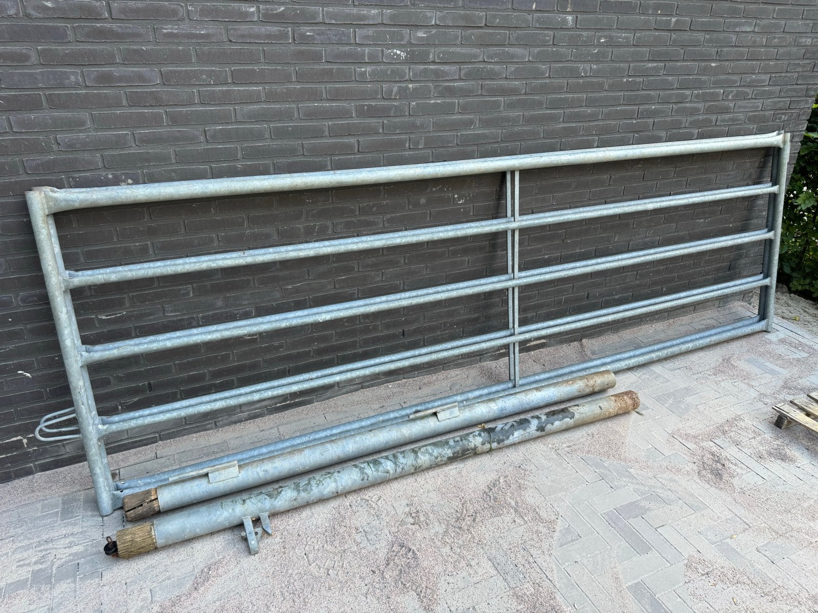 2x weidepoort 350x110 verzinkt, Ophalen, Met poort, Gebruikt, Overige typen