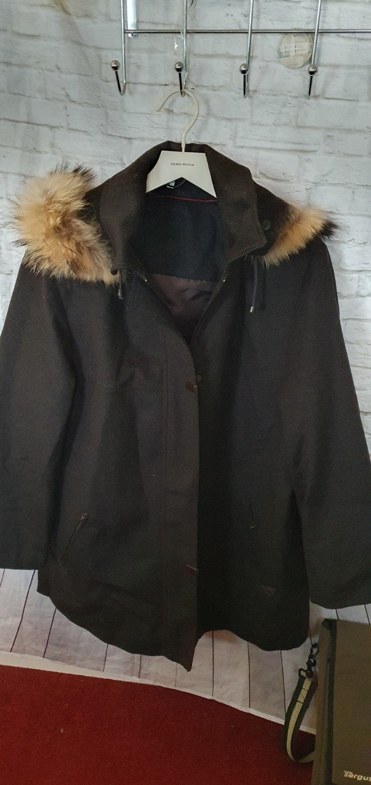 Nieuwe Tonale Loden jas met bontkraag, maat 46, Tonale Loden, Verzenden, Zwart, Maat 46/48 (XL) of groter