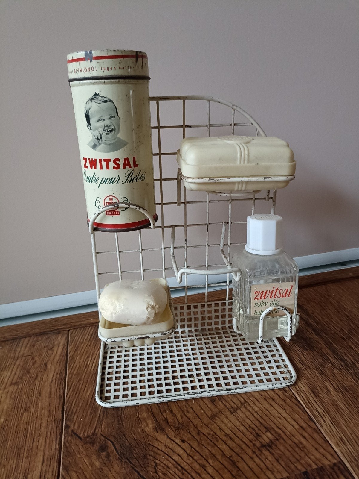 Vintage Zwitsal verzameling met rekje en product, Ophalen of Verzenden