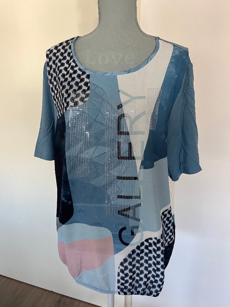 Top in roze/blauw en crème - Gerry Weber, Kleding | Dames, Grote Maten, Meerkleurig, Gedragen, Gerry weber, Shirt of Top