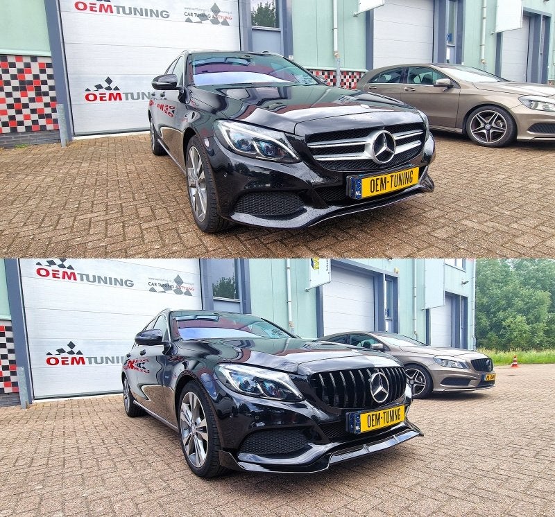 Frontspoiler W205 C205 14‑18 Hoogglans Zwart STANDARD BUMPER, Ophalen of Verzenden